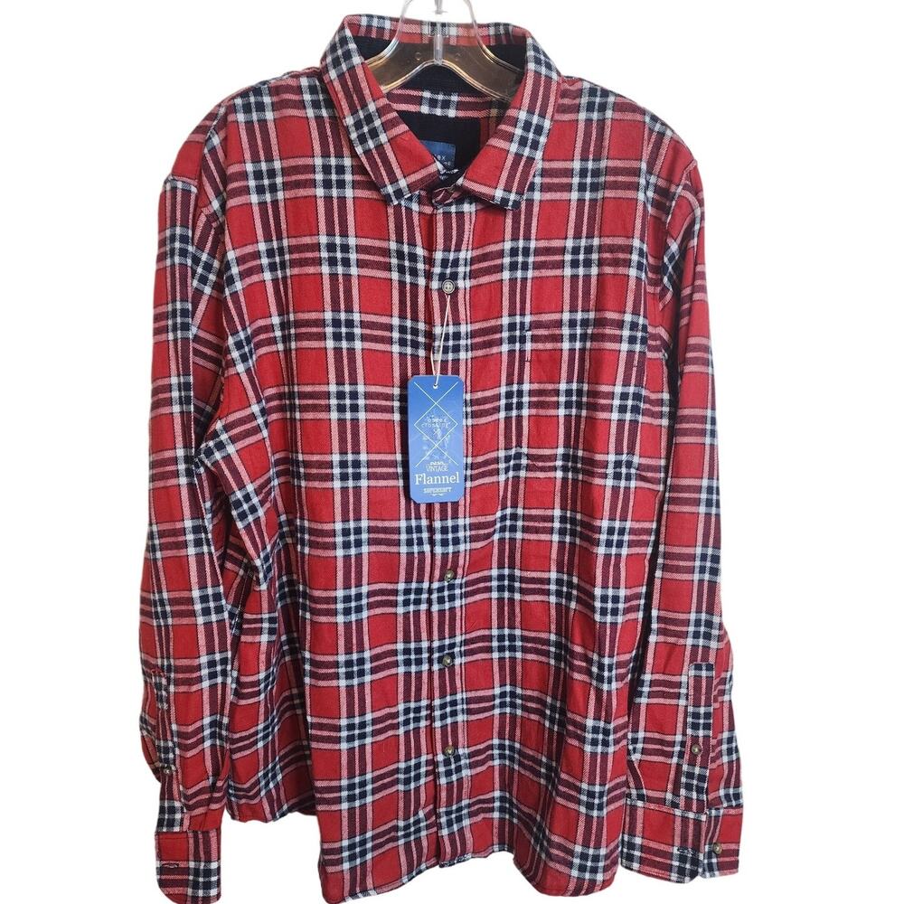 Essex Crossing Red Flannel Button Down Shirt, NWT, Large